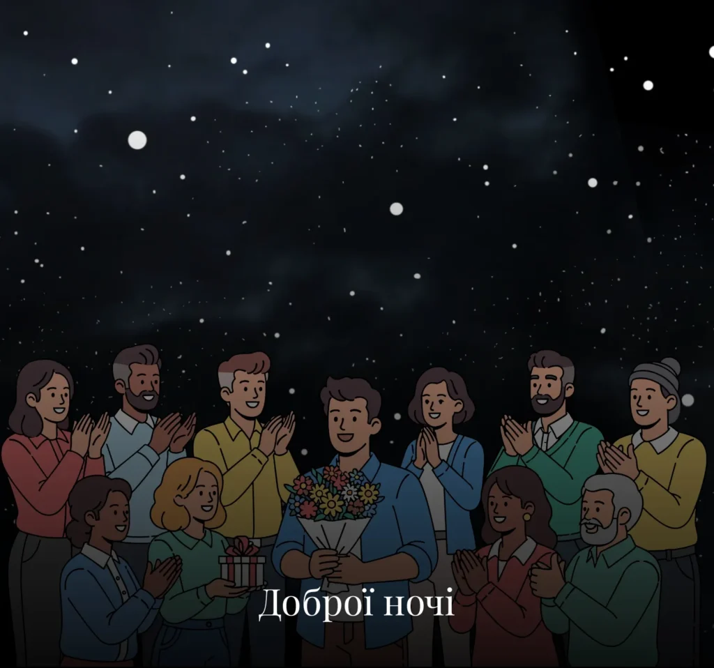 Листівки на добраніч для колег