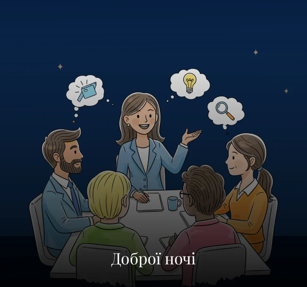 Листівки на добраніч для колег