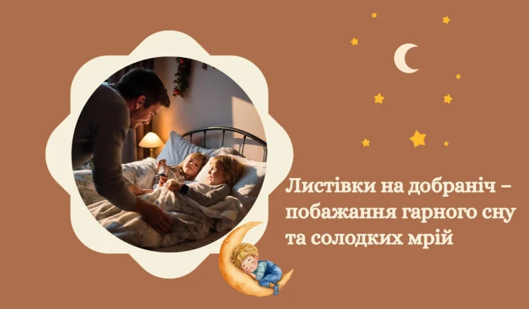 Листівки на добраніч – побажання гарного сну та солодких мрій