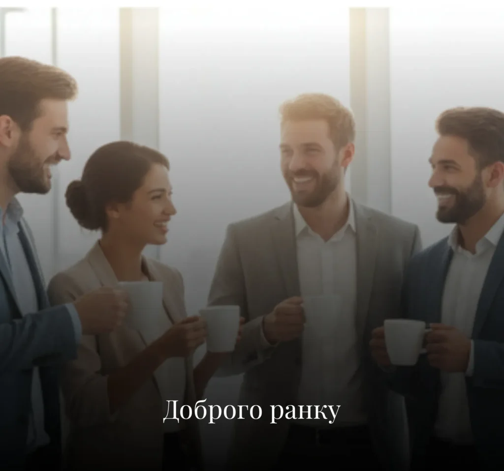 Листівки з добрим ранком у понеділок для колег та команди