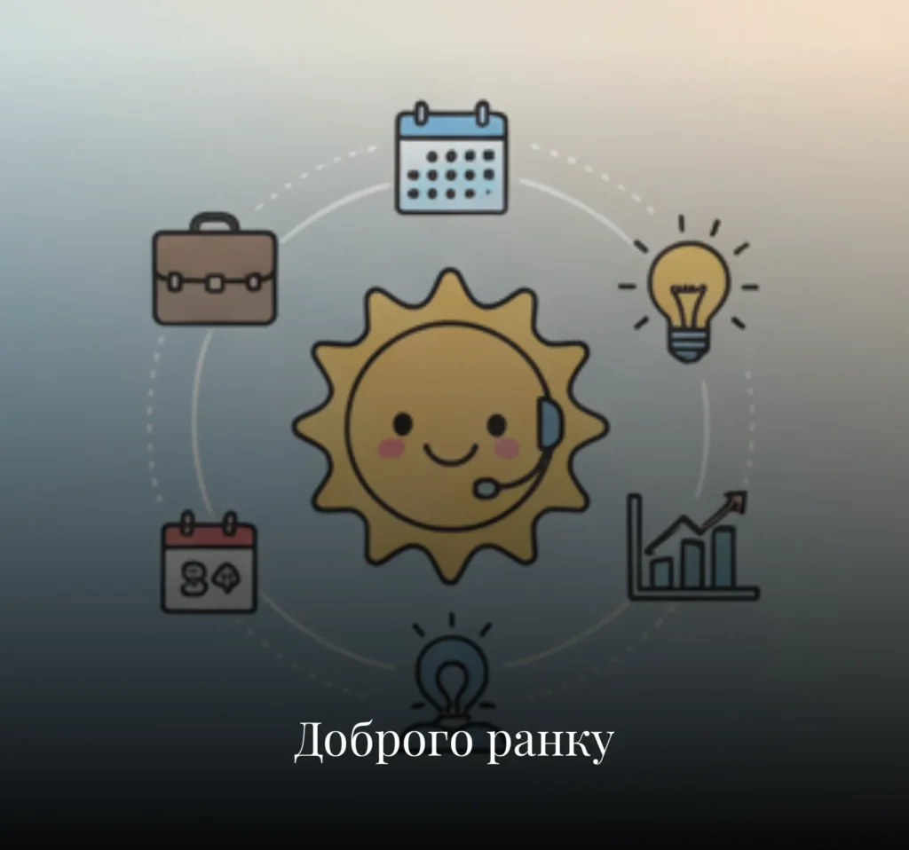 Листівки з добрим ранком у понеділок для колег та команди