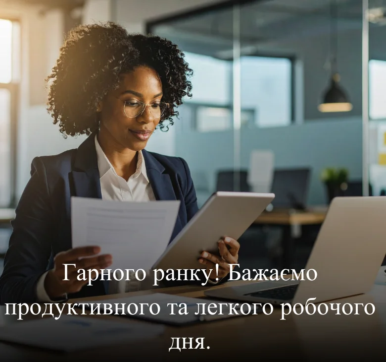 Гарного ранку! Бажаємо продуктивного та легкого робочого дня